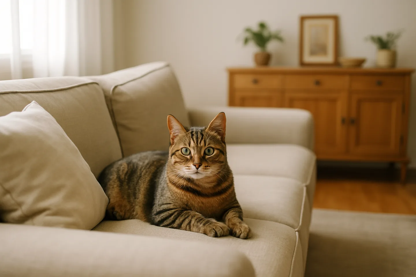 Kanepede dinlenen yetişkin kedi, yetişkin dönemde süren hatırlatma aşılarını anlatıyor.