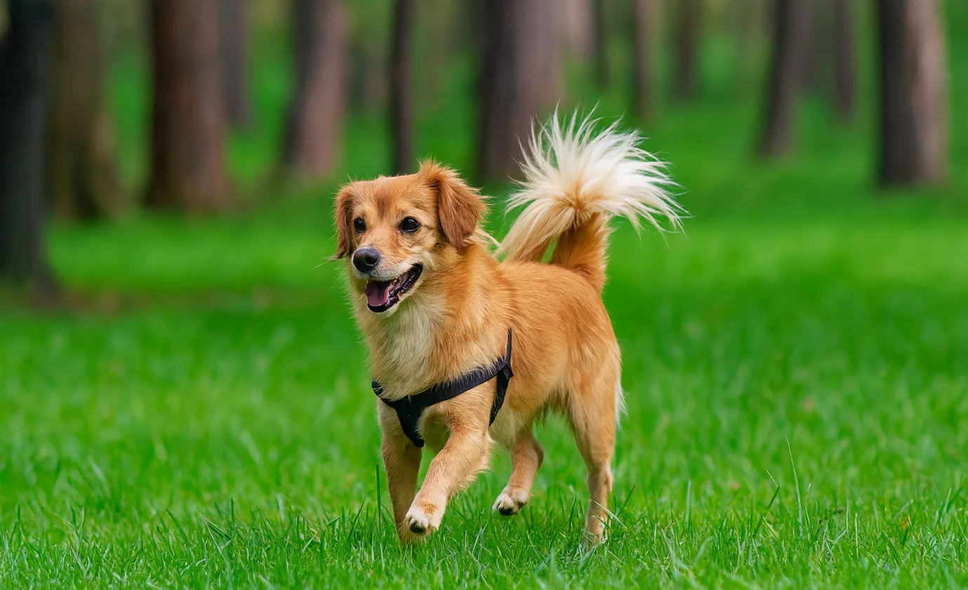 Ormanda koşan bir papillon k&ouml;pek