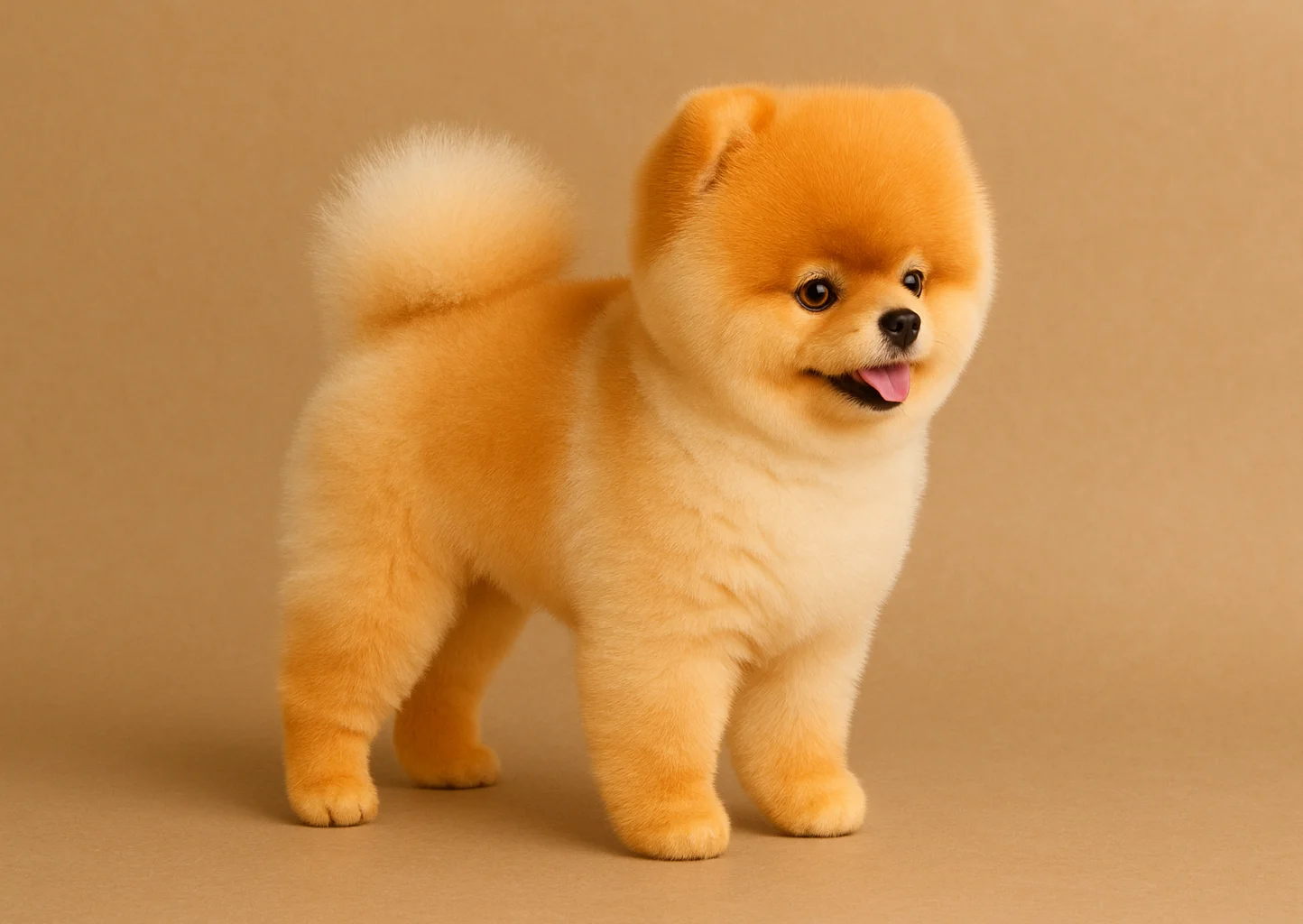 Ayakta duran turuncu pomeranian