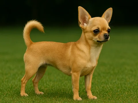 Çimlerde ayakta duran bir chihuahua köpek