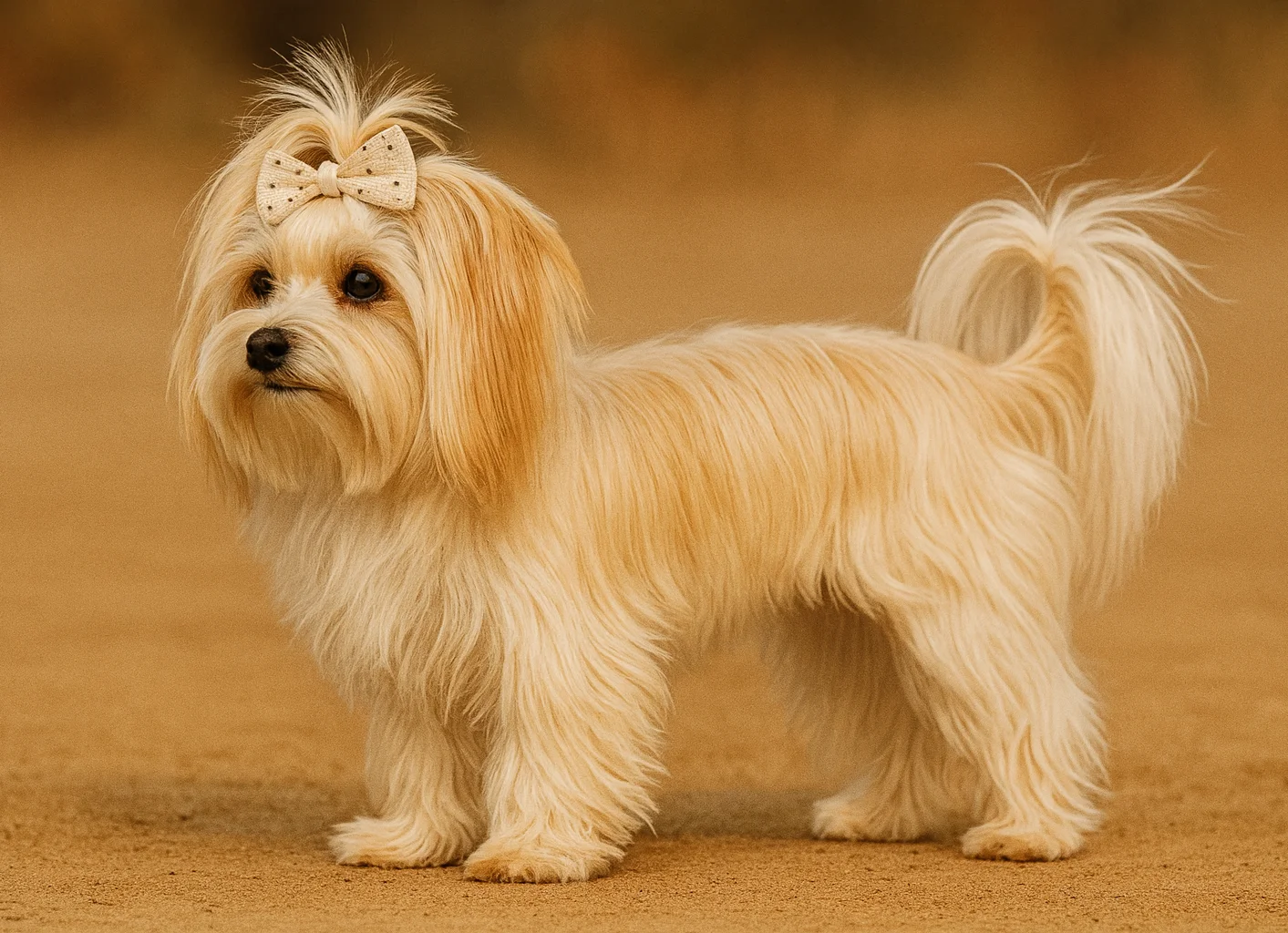 Sol tarafa bakan bir morkie k&ouml;pek