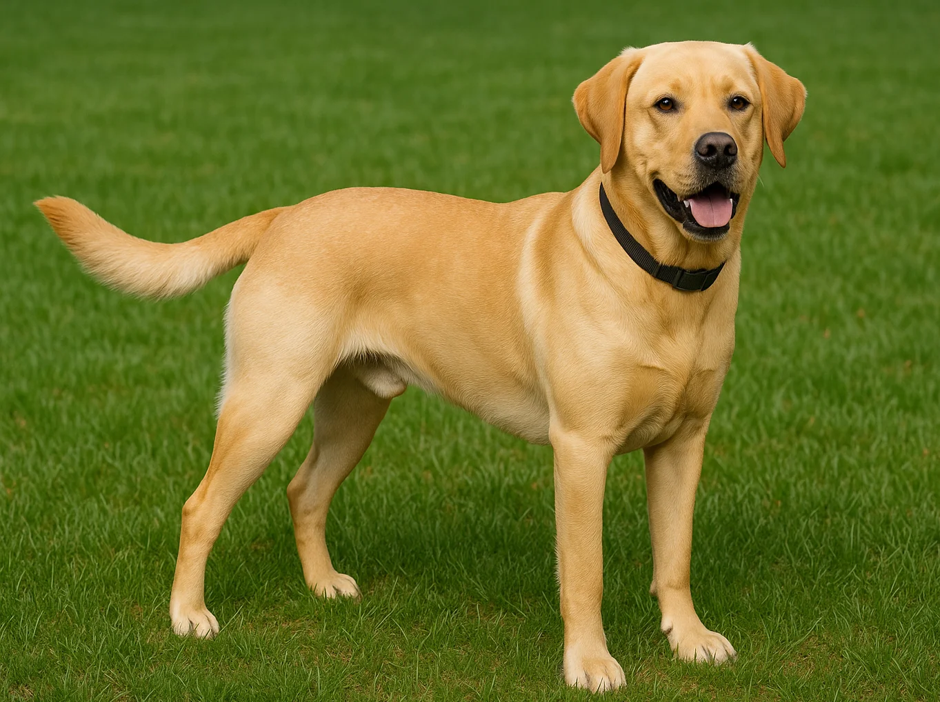 &Ccedil;imlerde ayakta duran bir labrador k&ouml;pek