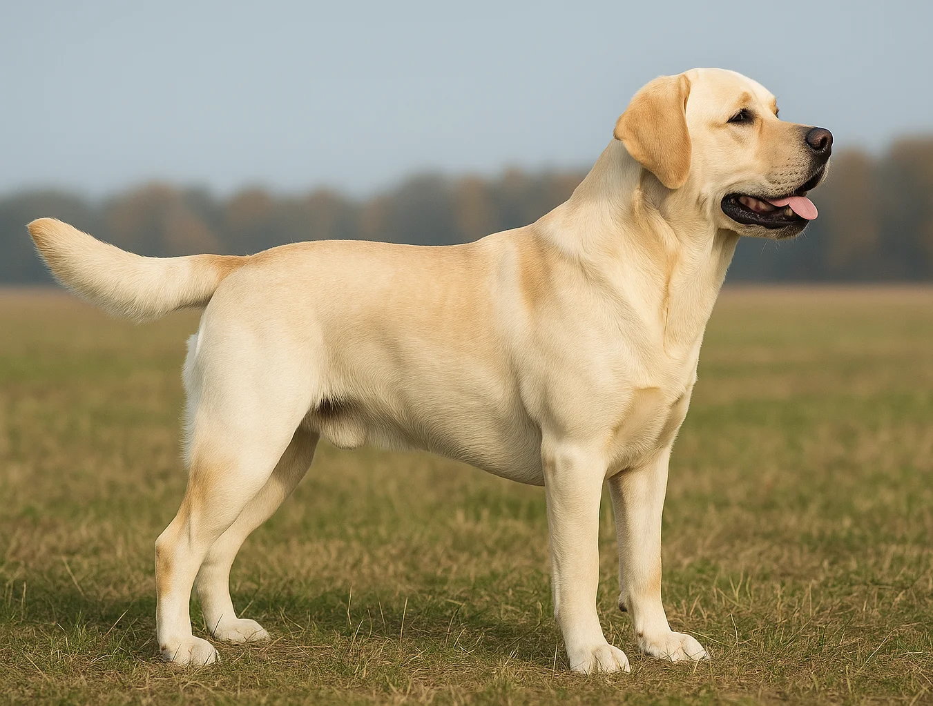 &Ccedil;ayırda ayakta sağa d&ouml;n&uuml;k bir labrador