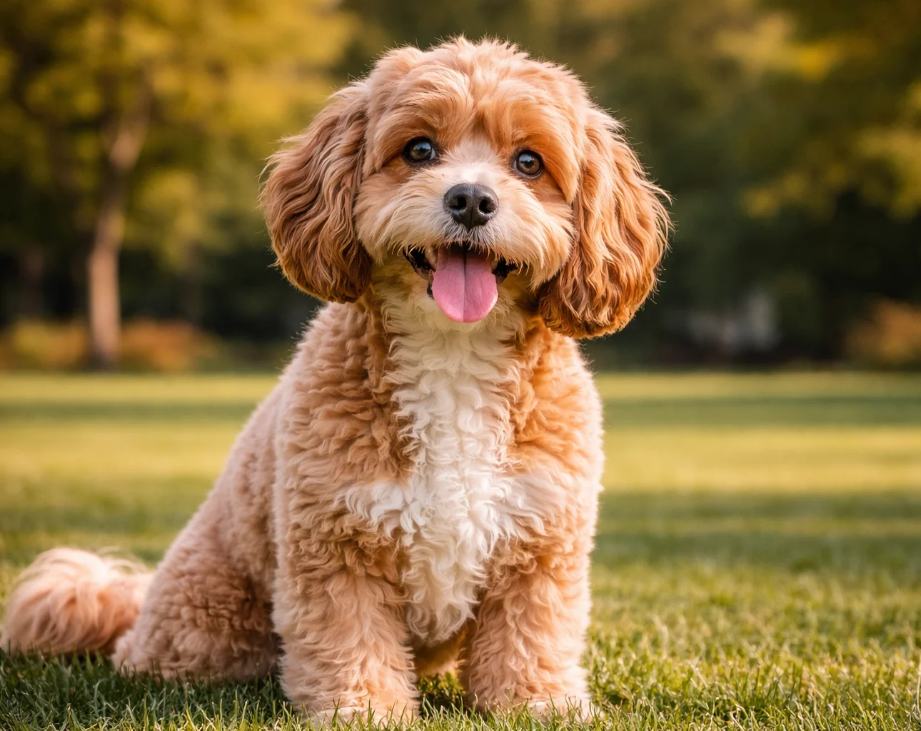 Bah&ccedil;ede oturduğu yerden kameraya bakan bir cavapoo