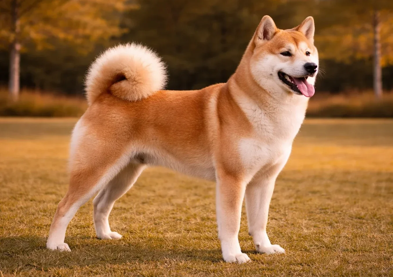 &Ccedil;ayırda ayakta duran ve sağ tarafa bakan bir Shiba İnu K&ouml;pek